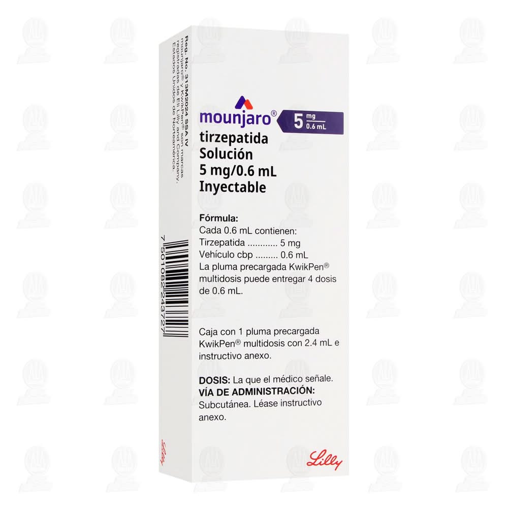 pluma tirzepatide precio farmacia guadalajara Para mis pacientes que están en tratamiento de moubjaro. Ahora hay Mounjaro Tirzepatida 5 mg/0.6 ml