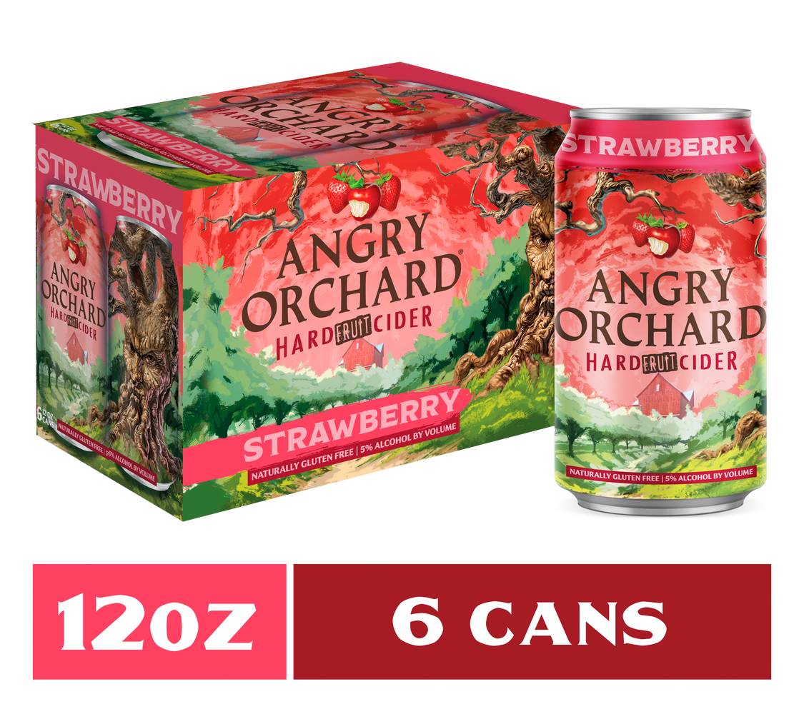 Angry Orchard Strawberry Hard Fruit Cider (6 x 12 fl oz)