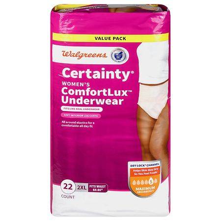 Walgreens Certainty Women's Comfortlux Underwear 2xl
