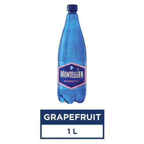 Montellier · Carbonated mineral water with grapefruit - Eau minérale gazéifiée au pamplemousse (1 L - 1°L)
