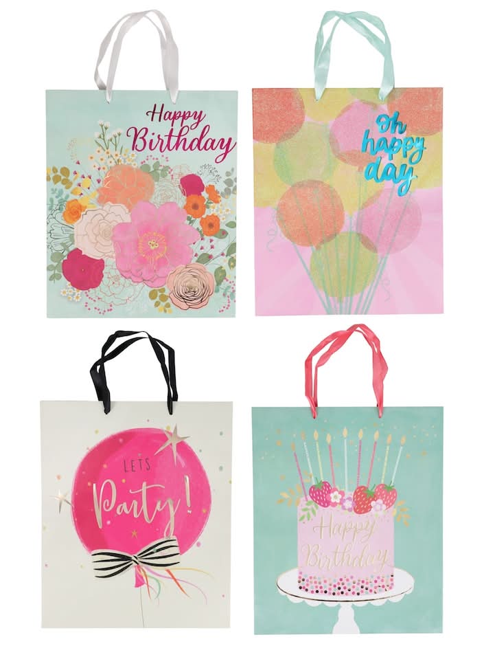 Voila Large Birthday-themed Gift Bag, Assorted Styles, 1-ct.