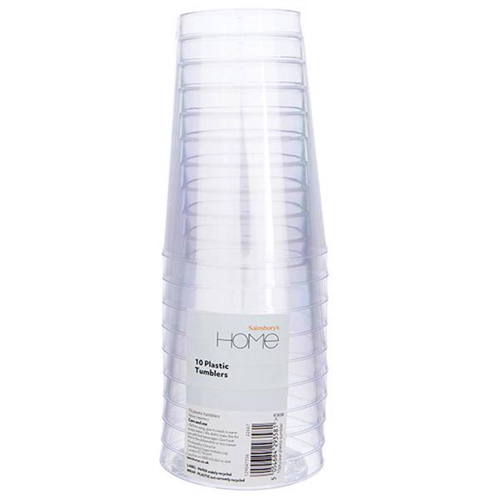 Sainsbury's Home Clear Plastic Tumbler 380ml 10pk