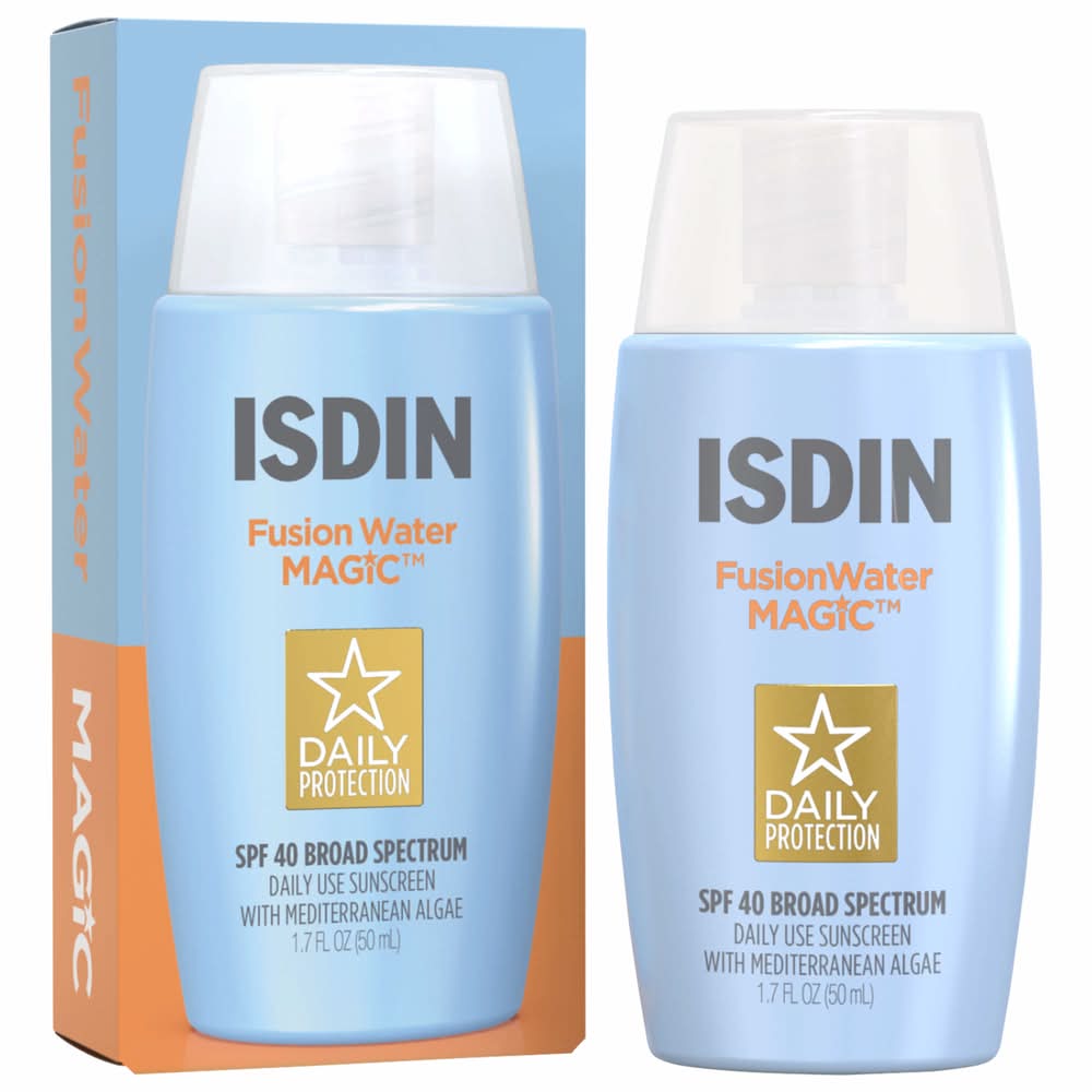 Isdin Fusion Water Magic SPF 40 Sunscreen with Hyaluronic Acid and Vitamin E 1.7 oz/50 mL