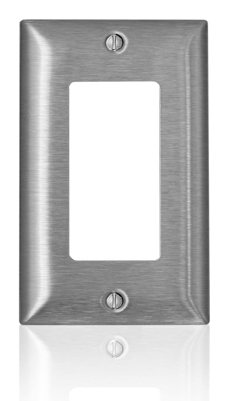 Leviton C-Series Stainless Steel 1 Gang Metal Decorator Wall Plate 1 Pk