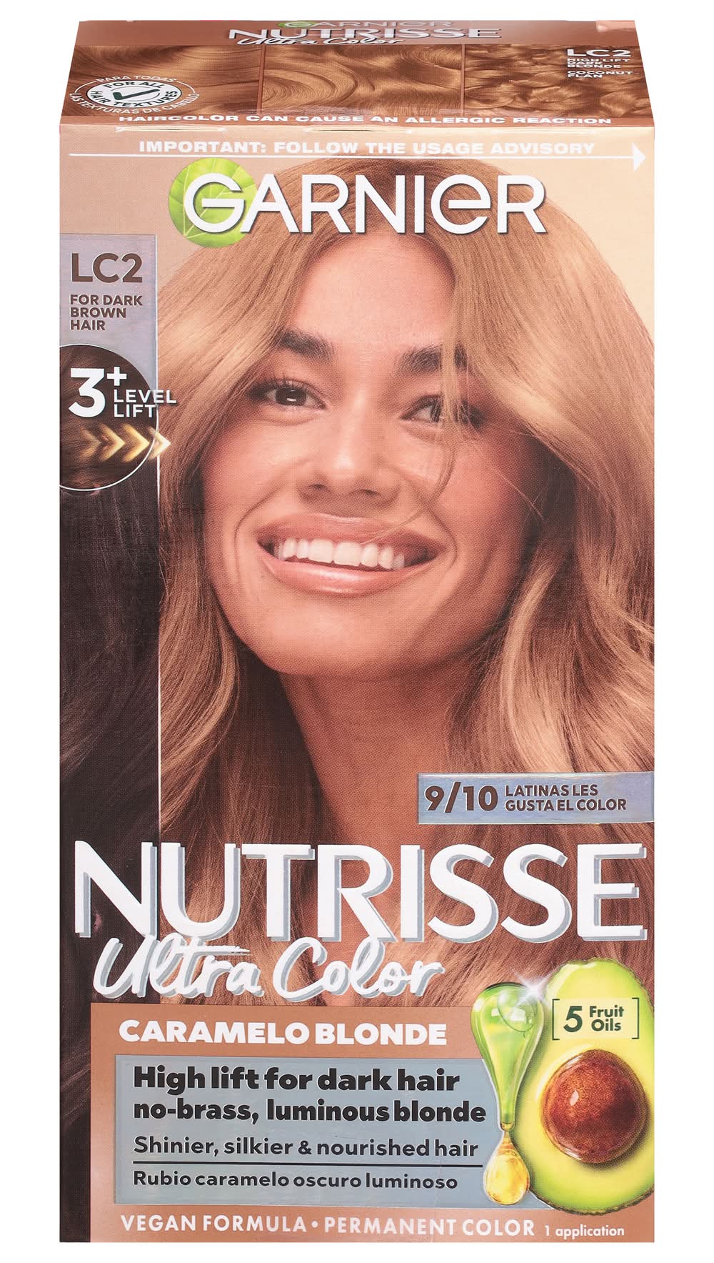 Garnier Ultra Nourishing Permanent Hair Color Creme, Caramelo Blonde