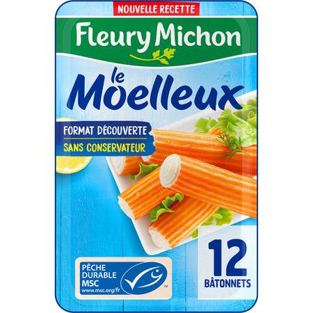 Bâtonnets de surimi MSC Le moelleux FLEURY MICHON - la barquette de 12 - 200 g