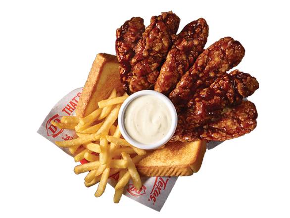 6 Pc - Honey BBQ Sauced & Tossed Ck Strip Basket