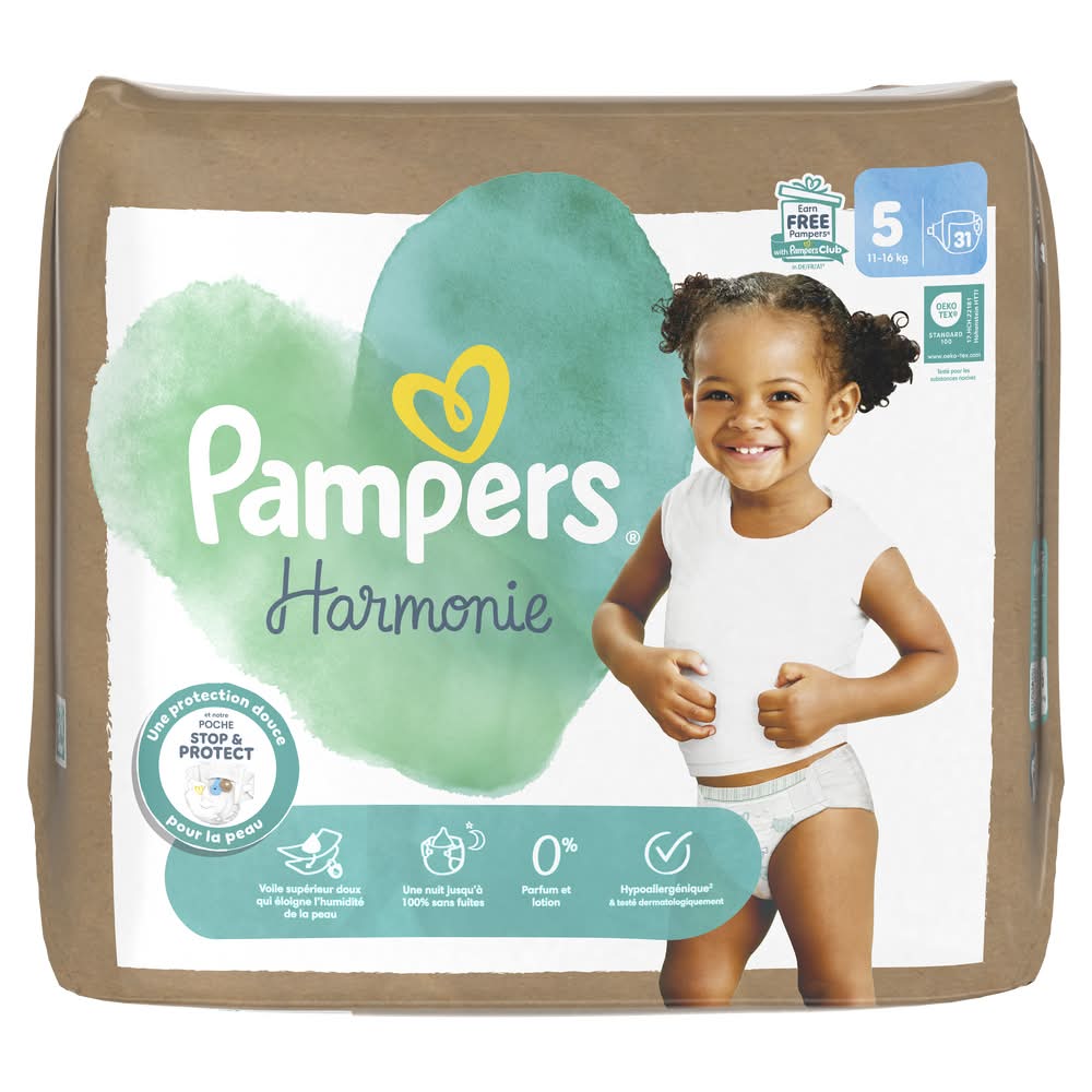 Pampers - Couches d'harmonie, T5-11 à 16 kg (31)