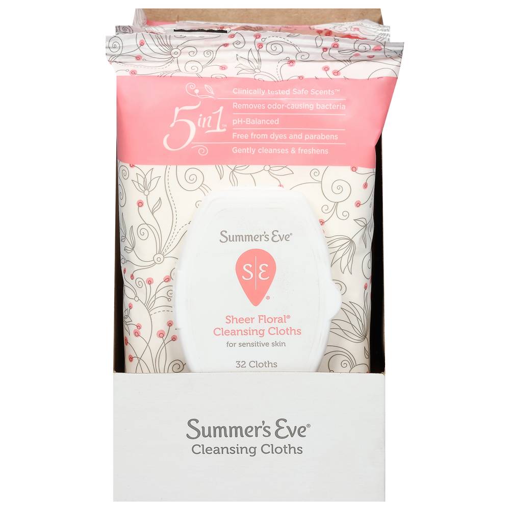 Summer's Eve 5 In 1 Sheer Floral Cleansing Cloths (4 ct)