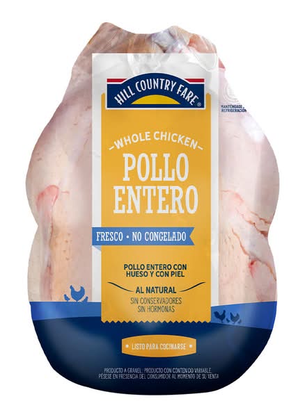 Pollo entero con vísceras fresco (unidad: 2 kg aprox)