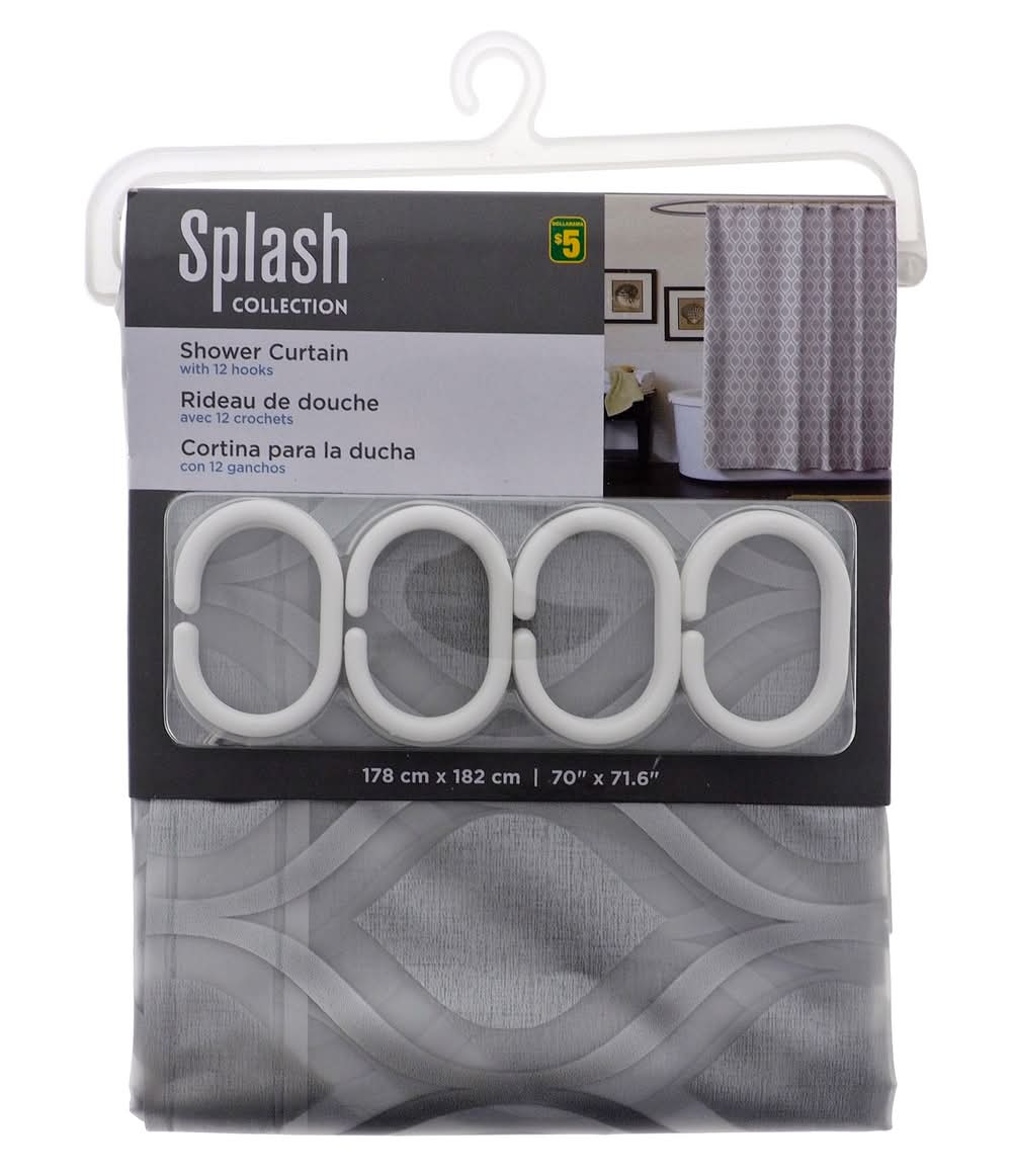 178x182cm Shower Curtain w/ Hooks