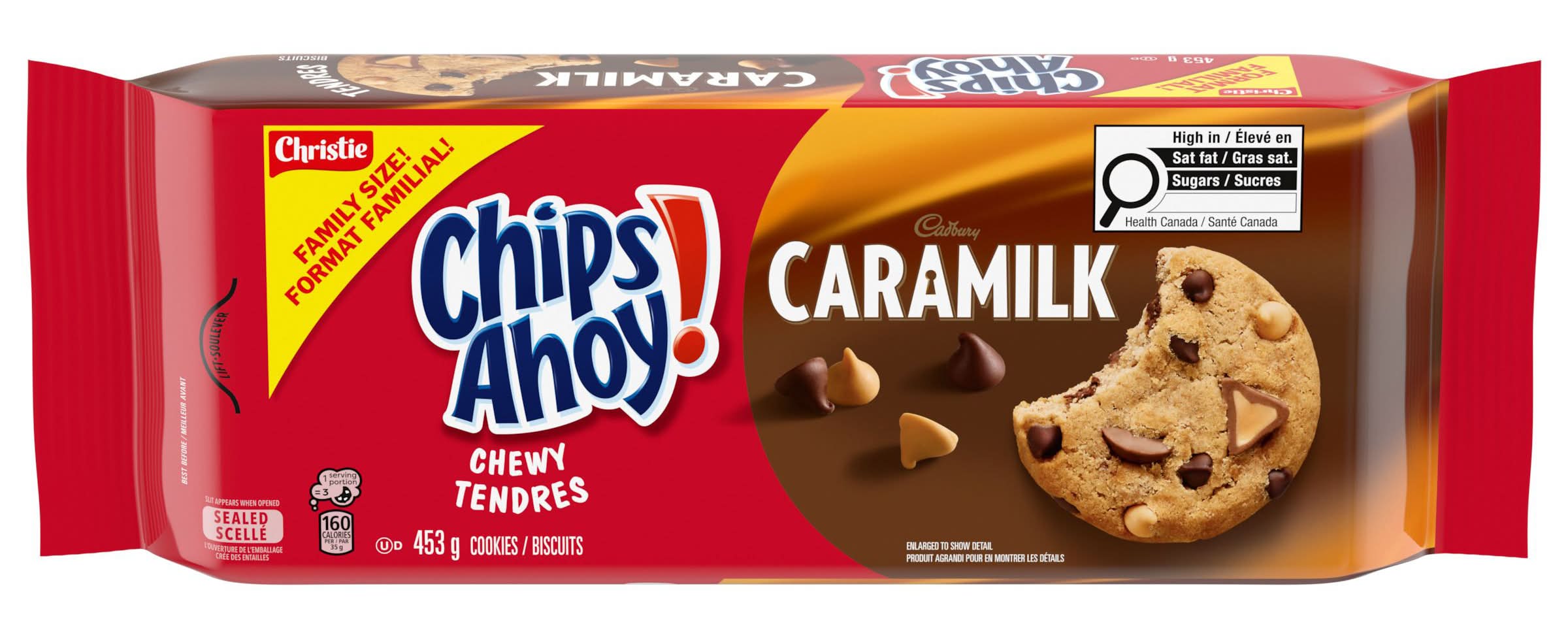 Chips ahoy! biscuits moelleux au caramel (453g) - cadbury caramilk chewy tendres (453 g)