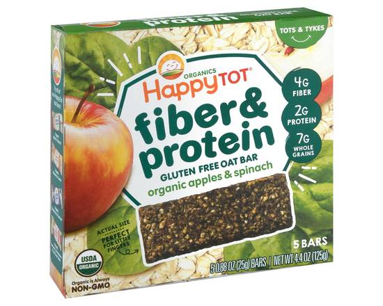 Happy Family · Fiber & Protein Organic Apple & Spinach Oat Bars (5 x 0.8 oz)