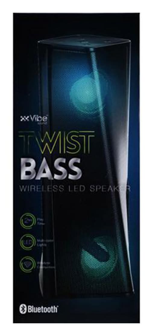 Vibe Sound Twist Bass Bluetooth Wireless Led Speaker