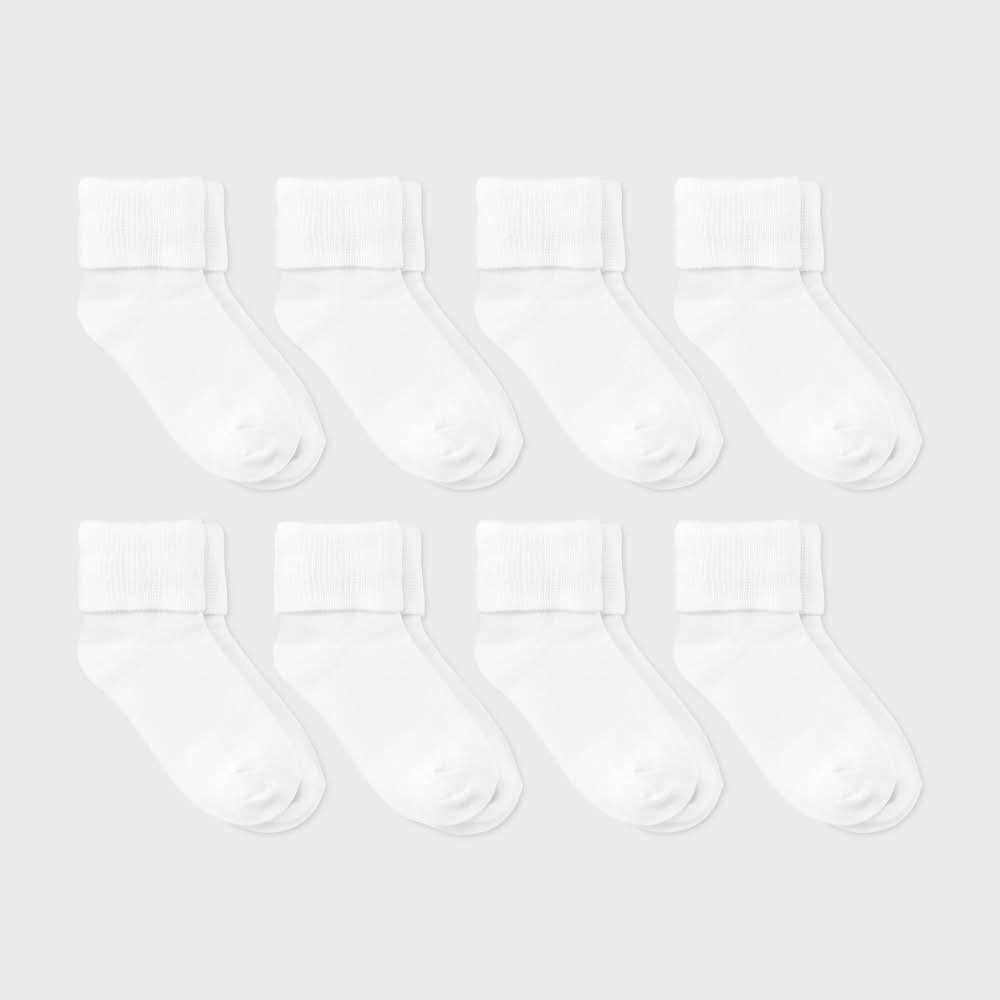 Dealworthy Toddler Turn Cuff Socks, 2T-3T (8 pack)