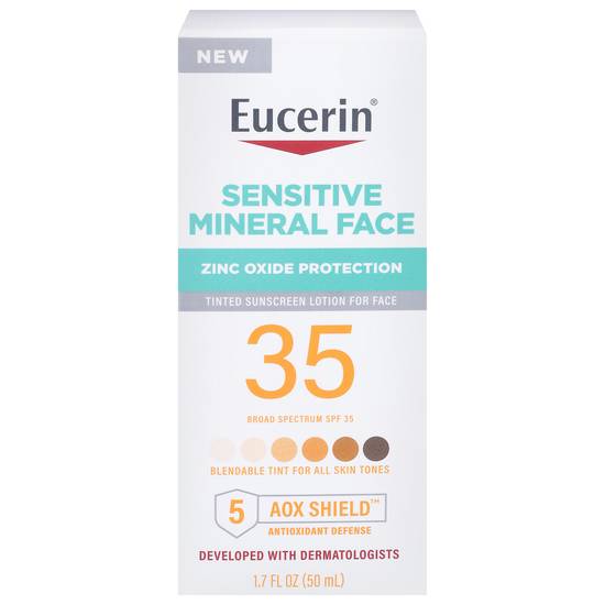Eucerin Broad Spectrum Spf 35 Sensitive Mineral Face Sunscreen Lotion