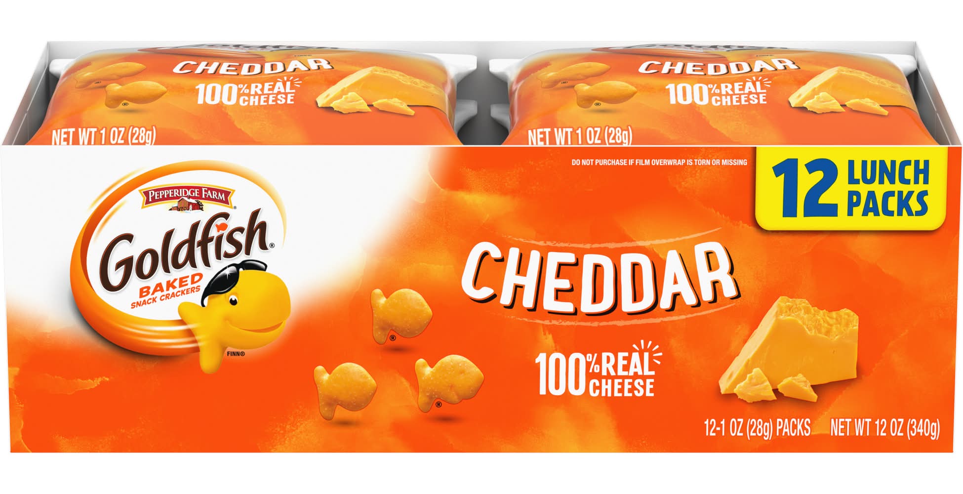 Pepperidge Farm Goldfish Baked Snack Crackers, Cheddar (12 x 1 oz)