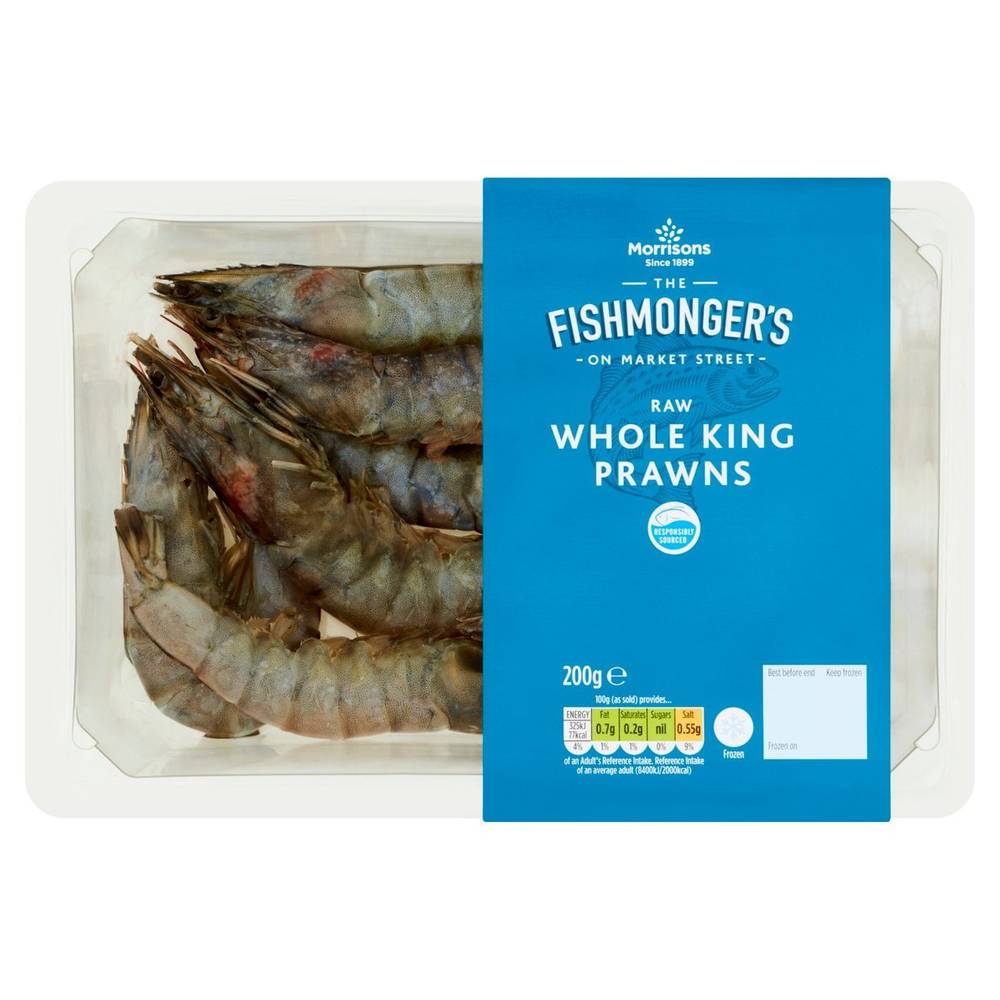 Morrisons The Fishmonger's on Market Street Raw Whole King Prawns (200g)