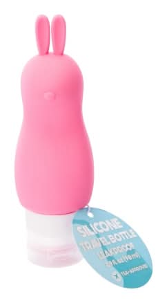 Animal Shaped Silicone Travel Bottle Pink Rabbit