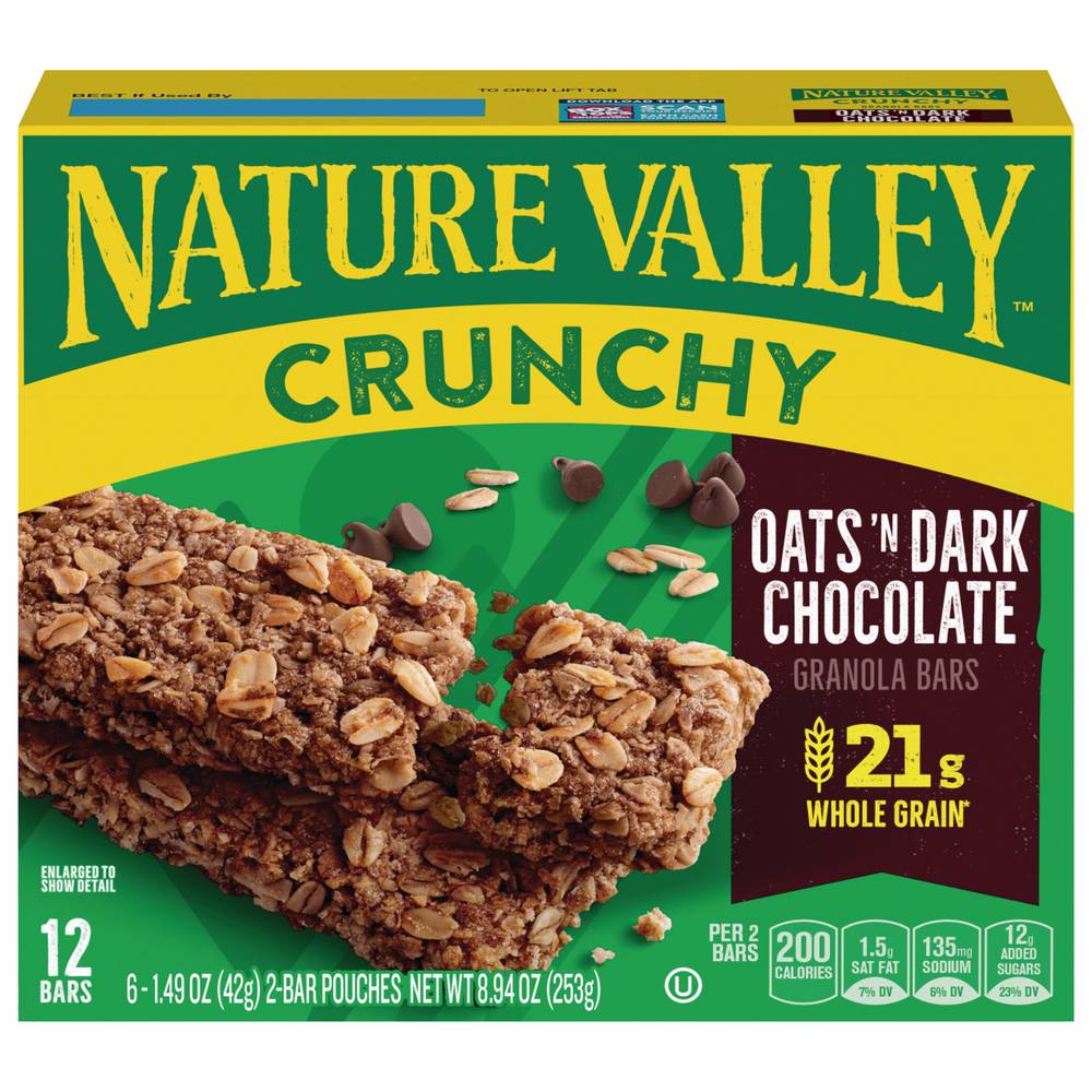 Nature Valley Crunchy Granola Bars, Oats & Dark Chocolate (1.49 oz, 6 ct)