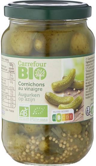 FID - Cornichons bio au vinaigre CARREFOUR BIO - le bocal de 185g