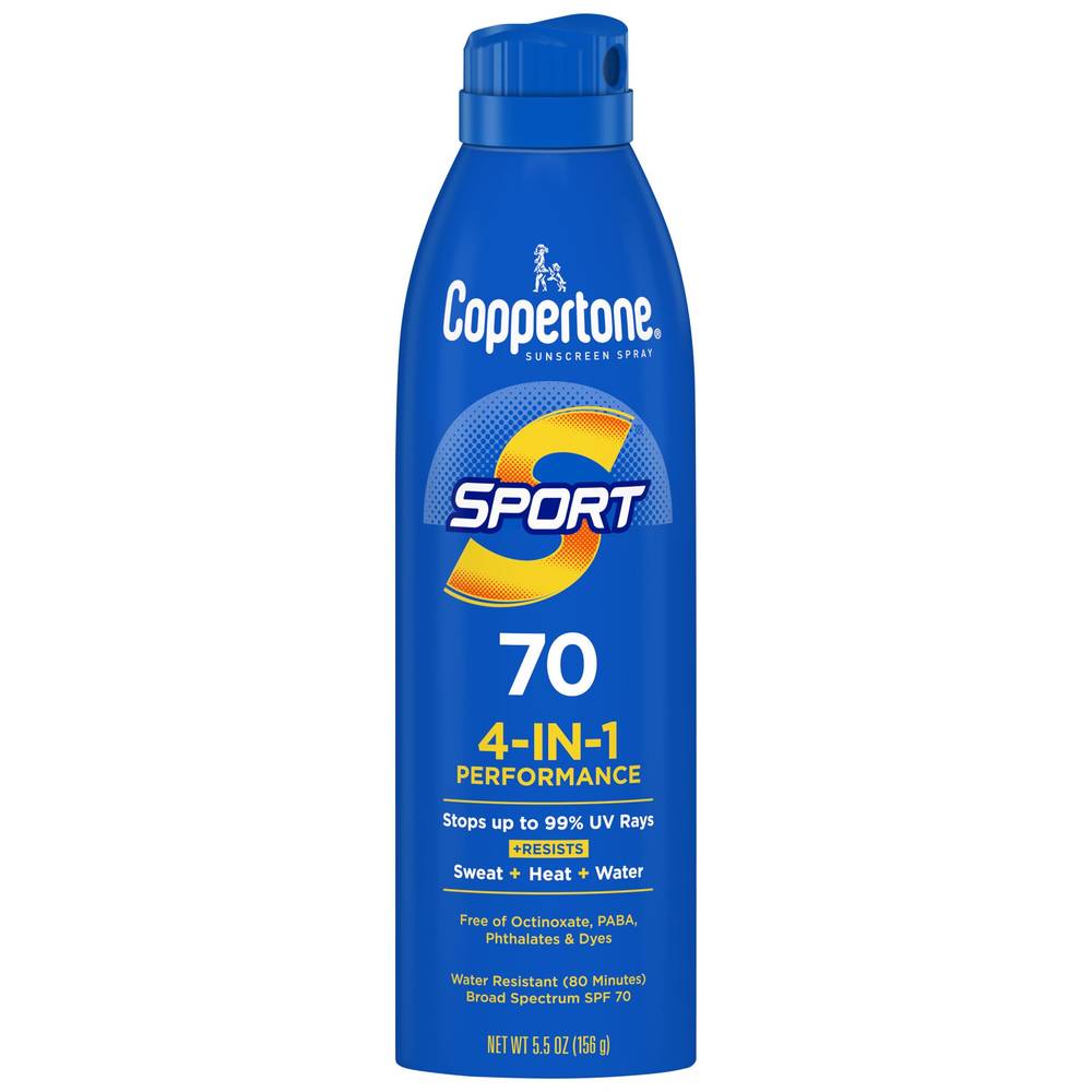 Coppertone SPORT Continuous Sunscreen Spray Broad Spectrum SPF 70, 5.5 OZ