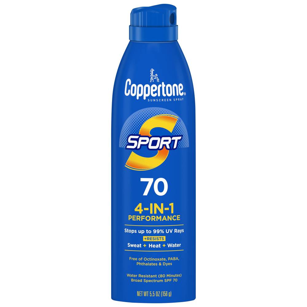 Coppertone Sport Continuous Sunscreen Spray Broad Spectrum Spf 70, 5.5 Oz