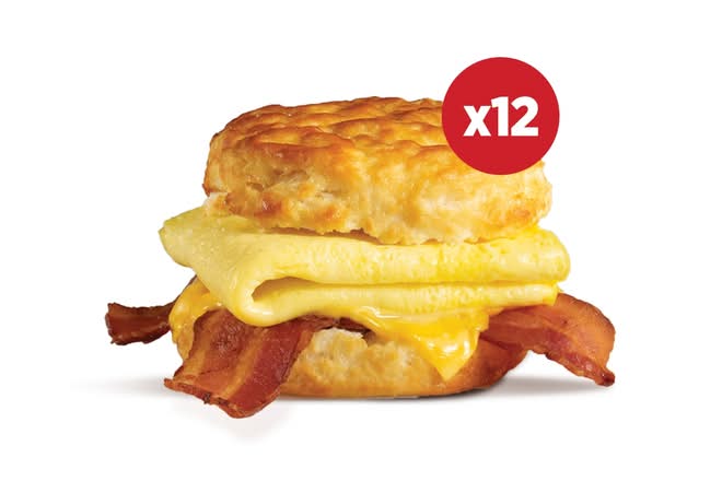 12 Bacon, Egg & Cheese Biscuits