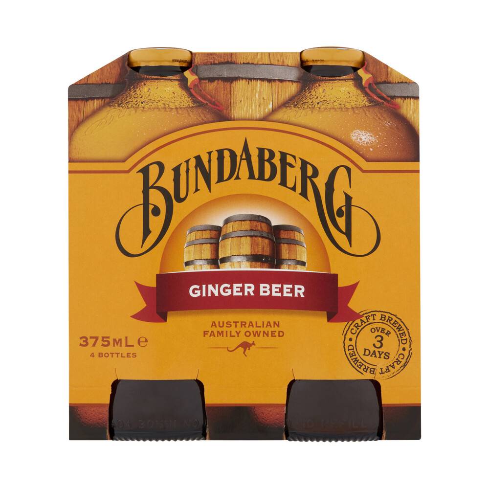 Bundaberg Brewed Ginger Beer 375ml (4 pack)