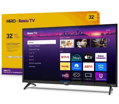 Hiro Roku Flat Screen Led 720p Hd Smart Tv & Dolby Audio For Streaming, 32 in