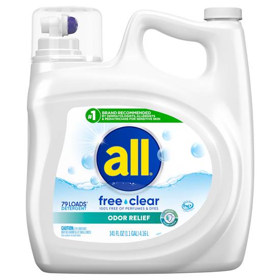 All Free Clear Detergent With Odor Relief Liquid Laundry Detergent