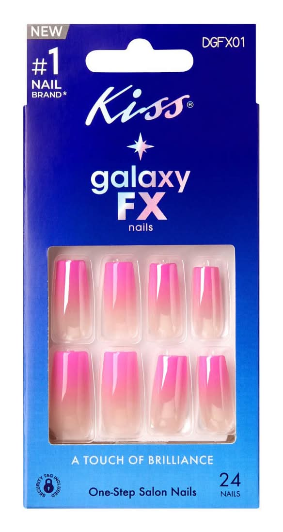KISS Galaxy Fx One Step Salon Press on Nails, M, Dgfx01 Pink Gimme (24 ct)