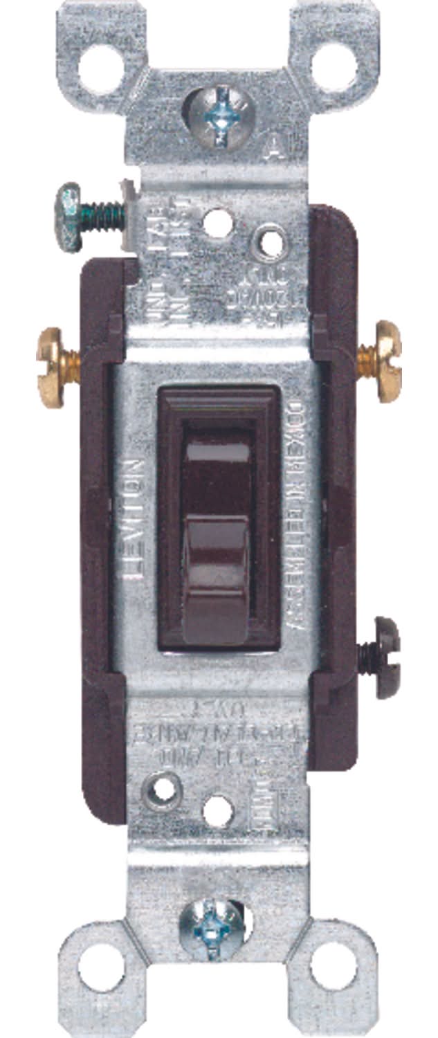 Leviton 15 Amps Three Pole Toggle Ac Quiet Switch Brown 1 Pk