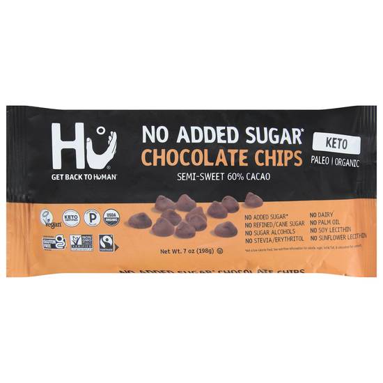 Hu No Added Sugar Organic Chocolate Chips (cocoa)