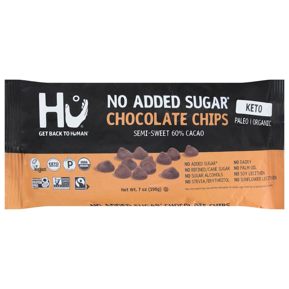 Hu No Added Sugar Organic Chocolate Chips, Cocoa (7 oz)