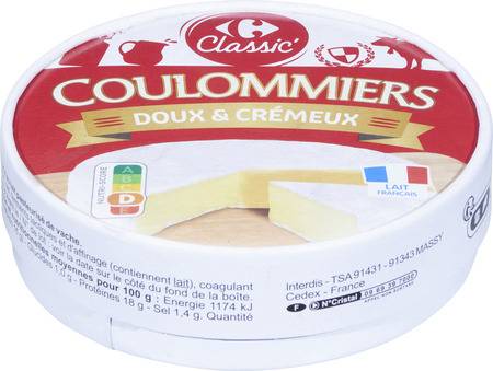 Coulommiers Doux Et Crémeux CARREFOUR - la boite de 350g