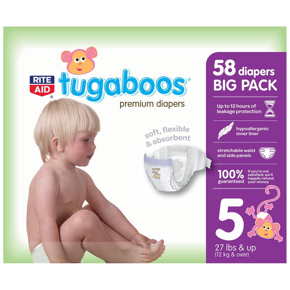 Rite Aid Tugaboos Premium Diapers Big pack (size 5)