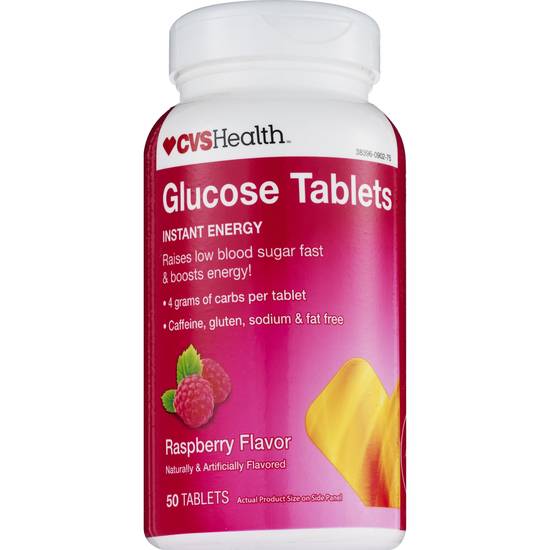 CVS Health Glucose Tablets, Raspberry, 50 CT