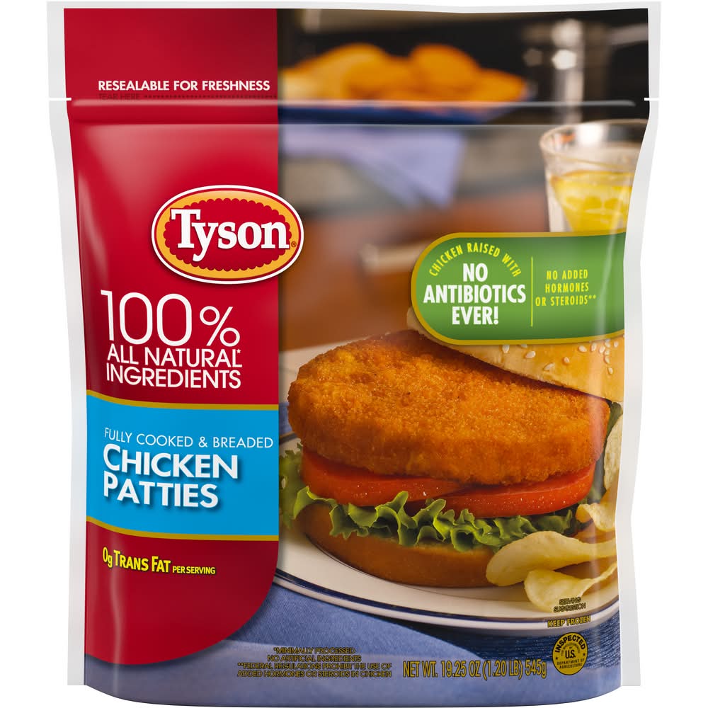 Tyson Fully Cooked & Breaded Chicken Patties (19.25 oz)