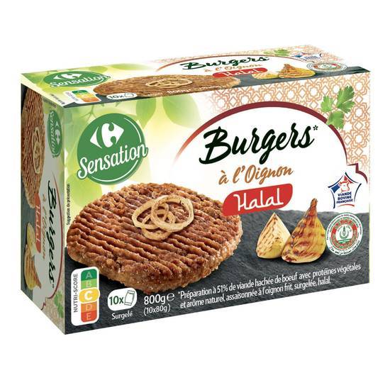 Carrefour Sensation - Burgers halal à l'oignon