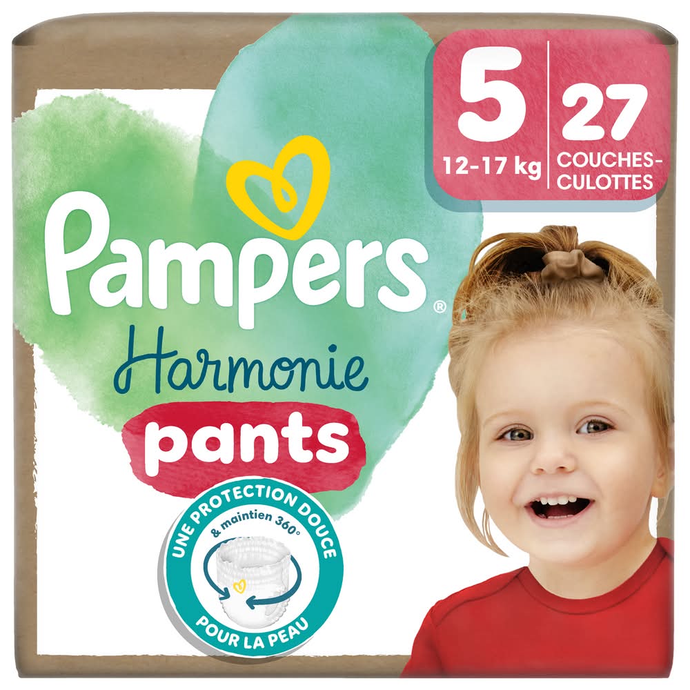 Pampers - Couches culottes bébés harmonie pants 12-17kg, Taille 5 (27)