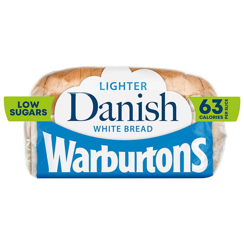 Warburtons Lighter Medium Sliced Danish White Bread 400g