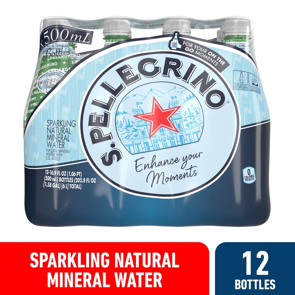 Sanpellegrino Sparkling Natural Mineral Water (12 ct, 16.9 fl oz)