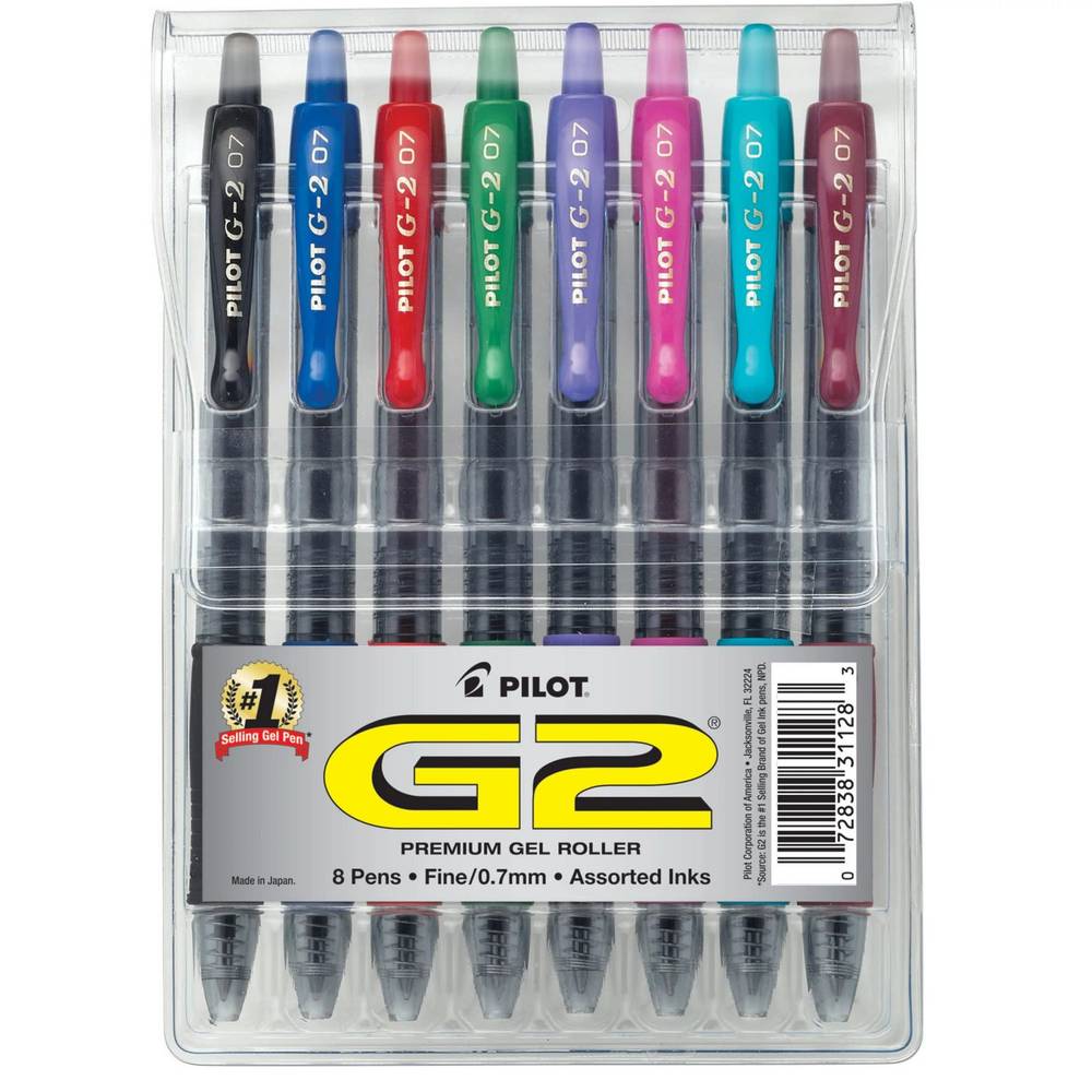 Pilot Assorted Ink Colors G-2 Retractable Gel Pens