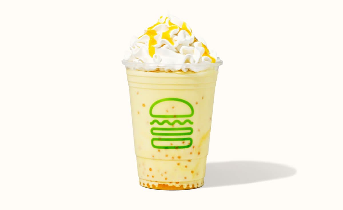 Tropical Mango Shake with Passionfruit Popping Boba