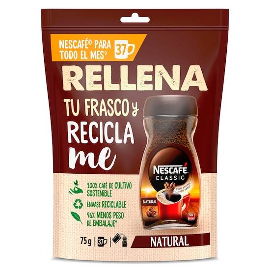 Café soluble natural Nescafé bolsa 75 g