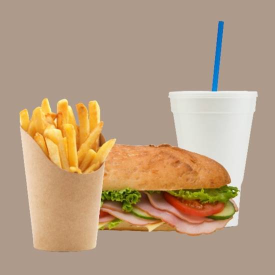 Half Ham Cheese Sandwich with Side French Fries Combo