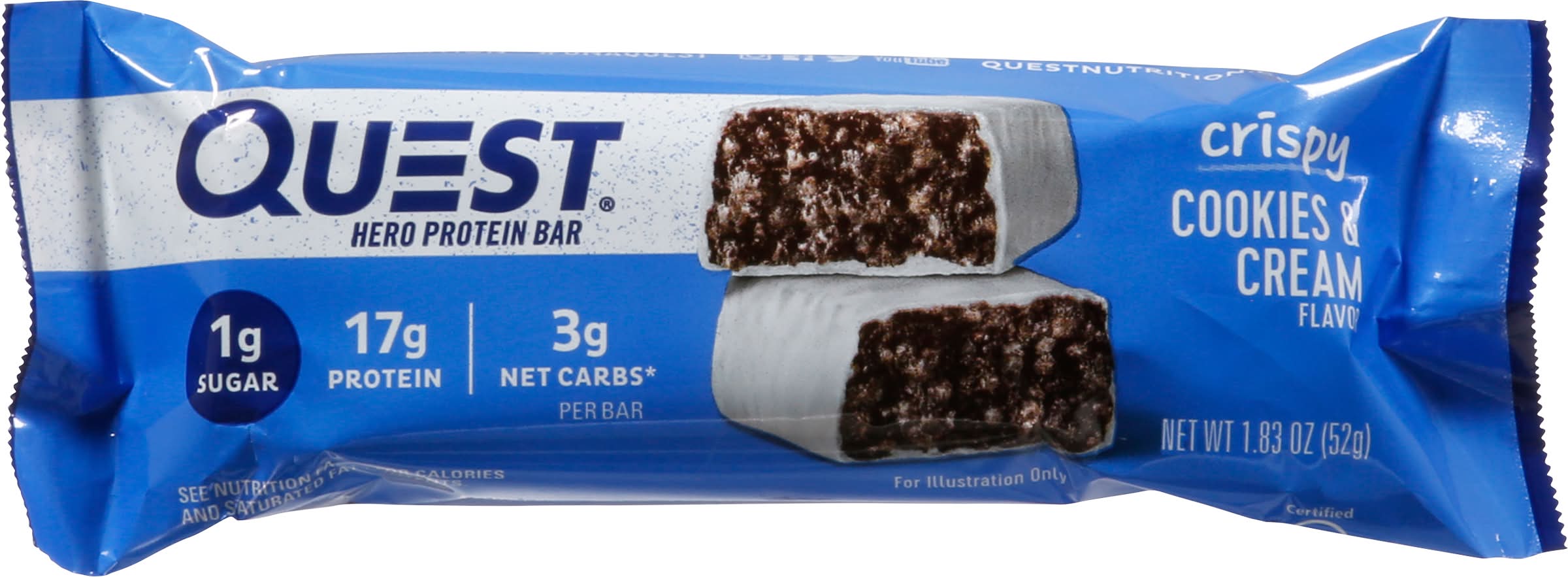 Quest Crispy Hero Protein Bar, Cookies & Cream (1.83 oz)