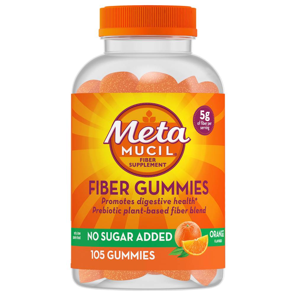 Metamucil Fiber Supplement Gummies Sugar Free, Orange (150 ct)