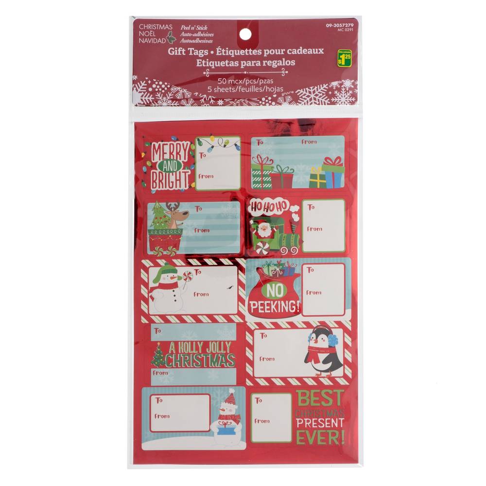 Xmas-Hot Stamped Gift Tags & Seals, 50un